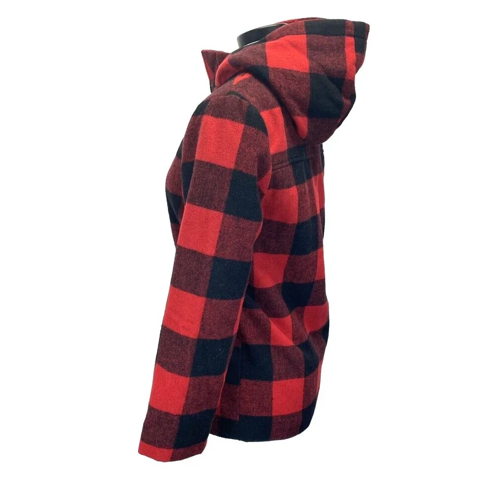 Cat & Jack Women's L (12-14) Buffalo Plaid Jacket Hooded Lined Poly Fill NEW